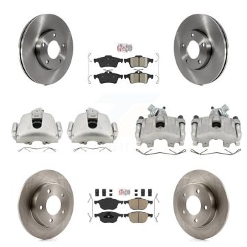 Front Rear Disc Brake Caliper Rotors And Ceramic Pads Kit (10Pc) For Mazda 3 Sport KC8-102093N