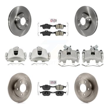 Front Rear Disc Brake Caliper Rotors And Ameribrakes Pads Kit (10Pc) For Mazda 3 Sport KC8-102095N