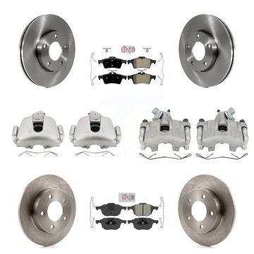 Front Rear Disc Brake Caliper Rotors And Semi-Metallic Pads Kit (10Pc) For Mazda 3 Sport KC8-102098N
