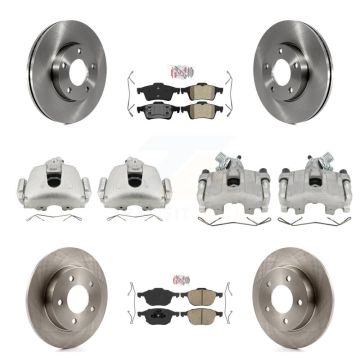 Front Rear Disc Brake Caliper Rotor And Ameribrakes Pad Kit (10Pc) For 2005 Mazda 3 2.0L KC8-102109N