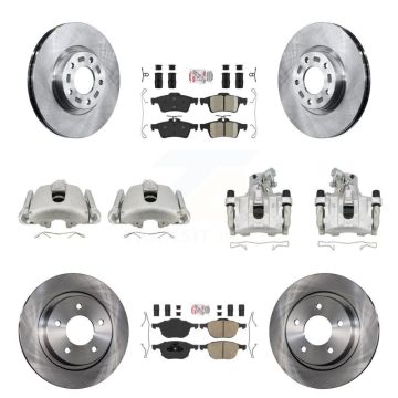 Front Rear Disc Brake Caliper Rotors And Ceramic Pads Kit (10Pc) For Mazda 3 Sport KC8-102111N