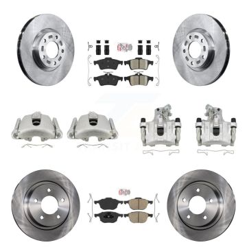 Front Rear Disc Brake Caliper Rotors And Ceramic Pads Kit (10Pc) For Mazda 3 Sport KC8-102112N
