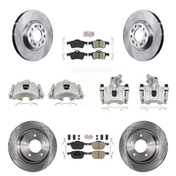Front Rear Disc Brake Caliper Rotors And Ceramic Pads Kit (10Pc) For Mazda 3 Sport KC8-102114N