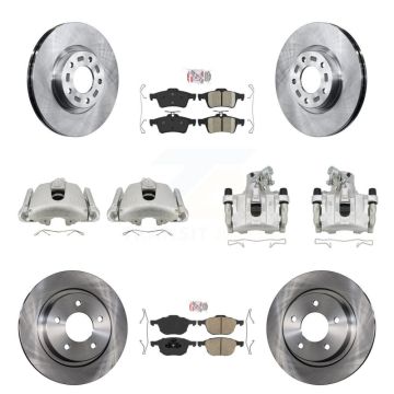 Front Rear Disc Brake Caliper Rotors And Ceramic Pads Kit (10Pc) For Mazda 3 Sport KC8-102115N