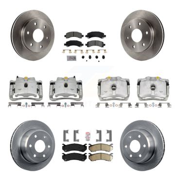 Front Rear Brake Caliper Rotor & Ameribrakes Pad Kit (10Pc) For Chevrolet Avalanche 1500 KC8-102130N