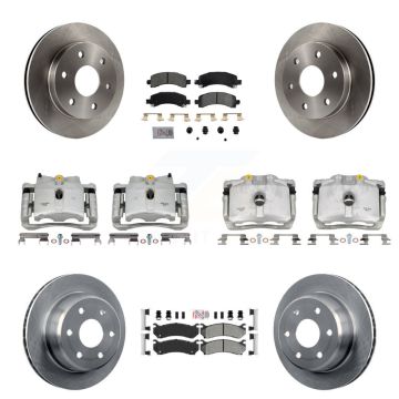 Front Rear Brake Caliper Rotor Semi-Metallic Pad Kit (10Pc) For Chevrolet Avalanche 1500 KC8-102131N