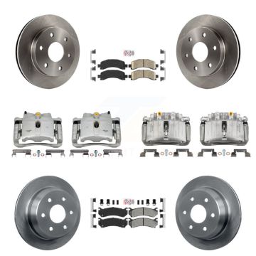 Front Rear Brake Caliper Rotor & Ameribrakes Pad Kit (10Pc) For Chevrolet Avalanche 1500 KC8-102133N