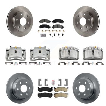 Front Rear Brake Caliper Rotor & Ameribrakes Pad Kit (10Pc) For Chevrolet Avalanche 1500 KC8-102134N