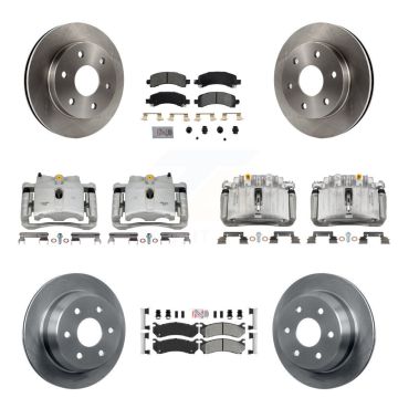 Front Rear Brake Caliper Rotor Semi-Metallic Pad Kit (10Pc) For Chevrolet Avalanche 1500 KC8-102135N