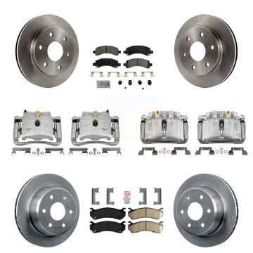 Front Rear Brake Caliper Rotors Ameribrakes Pad Kit (10Pc) For GMC Yukon Chevrolet Tahoe KC8-102138N