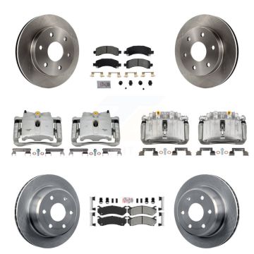 Front Rear Brake Caliper Rotor & Semi-Metallic Pad Kit (10Pc) For GMC Yukon Chevrolet XL KC8-102139N