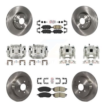 Front Rear Disc Brake Caliper Rotors And Ameribrakes Pads Kit (10Pc) For INFINITI QX70 KC8-102162N