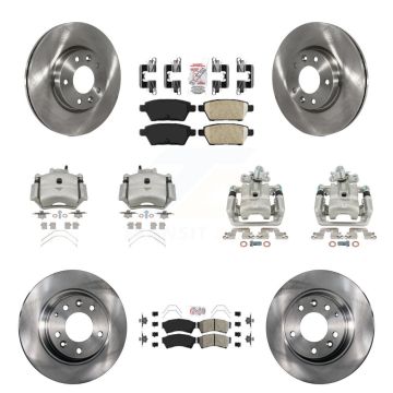 Front Rear Brake Caliper Rotors & Ameribrakes Pad Kit (10Pc) For Ford Fusion Mazda 6 MKZ KC8-102168N