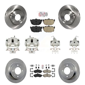 Front Rear Disc Brake Caliper Rotors And Ameribrakes Pads Kit (10Pc) For Hyundai Elantra KC8-102169N