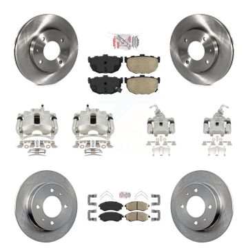 Front Rear Brake Caliper Rotor Ceramic Pad Kit (10Pc) For 02 Hyundai Elantra To 10 31 01 KC8-102170N