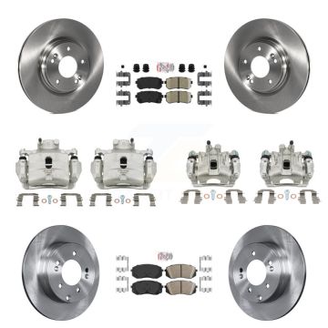 Front Rear Disc Brake Caliper Rotors And Ceramic Pads Kit (10Pc) For Hyundai Sonata KC8-102187N