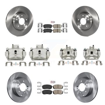 Front Rear Disc Brake Caliper Rotors And Ceramic Pads Kit (10Pc) For Hyundai Sonata KC8-102189N