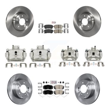 Front Rear Disc Brake Caliper Rotors And Ceramic Pads Kit (10Pc) For Hyundai Sonata KC8-102190N