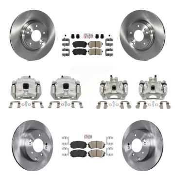 Front Rear Disc Brake Caliper Rotors And Ceramic Pads Kit (10Pc) For Hyundai Sonata KC8-102191N