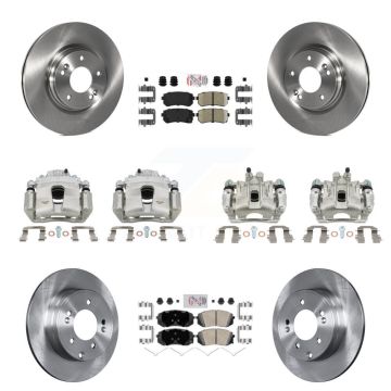 Front Rear Disc Brake Caliper Rotors And Ceramic Pads Kit (10Pc) For Hyundai Sonata KC8-102192N