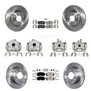 Front Rear Disc Brake Caliper Rotors And Ceramic Pads Kit (10Pc) For Hyundai Sonata KC8-102194N