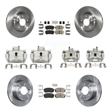 Front Rear Disc Brake Caliper Rotors And Ceramic Pads Kit (10Pc) For Hyundai Sonata KC8-102197N
