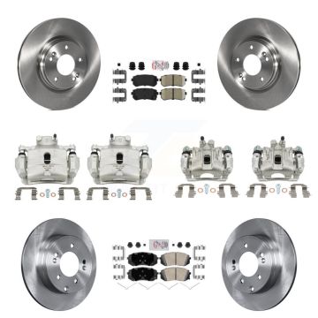 Front Rear Disc Brake Caliper Rotors And Ceramic Pads Kit (10Pc) For Hyundai Sonata KC8-102198N