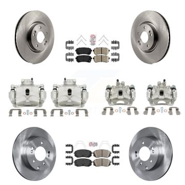 Front Rear Disc Brake Caliper Rotors And Ceramic Pads Kit (10Pc) For Kia Optima KC8-102203N