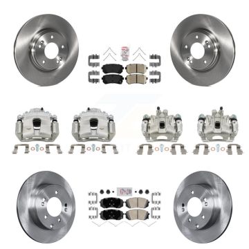 Front Rear Disc Brake Caliper Rotors And Ceramic Pads Kit (10Pc) For Kia Optima KC8-102205N