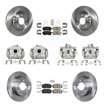 Front Rear Disc Brake Caliper Rotors And Ceramic Pads Kit (10Pc) For Kia Optima KC8-102206N