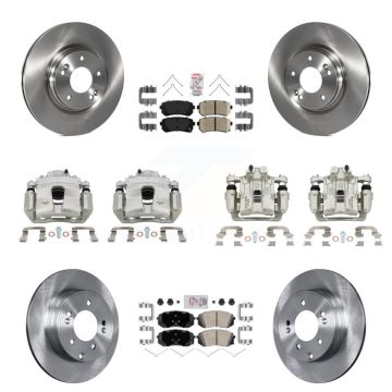 Front Rear Disc Brake Caliper Rotors And Ceramic Pads Kit (10Pc) For Kia Optima KC8-102207N
