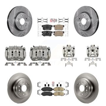Front Rear Disc Brake Caliper Rotors And Ceramic Pads Kit (10Pc) For Honda Crosstour KC8-102216N