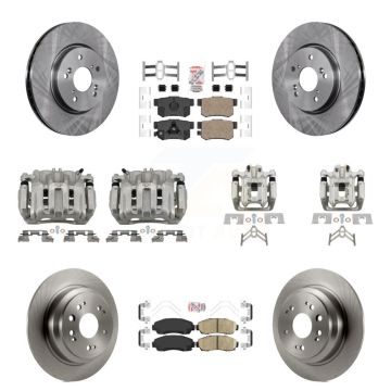 Front Rear Disc Brake Caliper Rotors And Ceramic Pads Kit (10Pc) For Honda Crosstour KC8-102219N