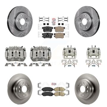 Front Rear Disc Brake Caliper Rotors & Ceramic Pad Kit (10Pc) For Honda Accord Crosstour KC8-102223N