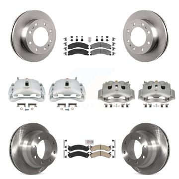 Front Rear Brake Caliper Rotor Ameribrakes Pad Kit (10Pc) For Chevrolet Express 4500 GMC KC8-102243N