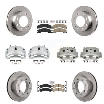 Front Rear Disc Brake Caliper Rotors & Ceramic Pad Kit (10Pc) For Chevrolet Express 4500 KC8-102249N