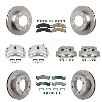 Front Rear Disc Brake Caliper Rotors & Ceramic Pad Kit (10Pc) For Chevrolet Express 4500 KC8-102250N