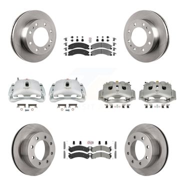 Front Rear Brake Caliper Rotor & Semi-Metallic Pad Kit (10Pc) For Chevrolet Express 4500 KC8-102251N
