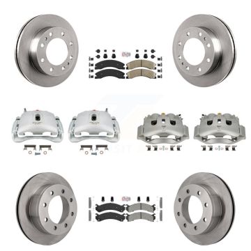 Front Rear Brake Caliper Rotor And Ameribrakes Pad Kit (10Pc) For Chevrolet Express 4500 KC8-102254N