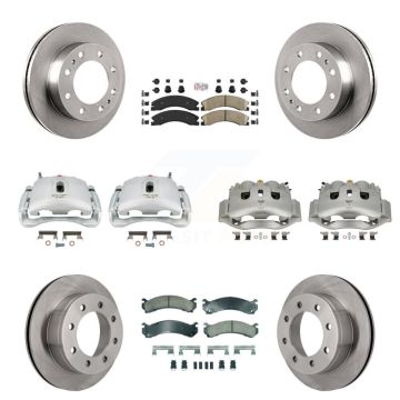 Front Rear Disc Brake Caliper Rotors & Ceramic Pad Kit (10Pc) For Chevrolet Express 4500 KC8-102256N