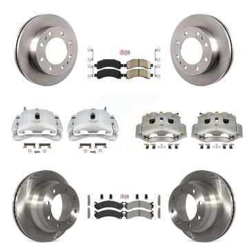 Front Rear Brake Caliper Rotor And Ameribrakes Pad Kit (10Pc) For Chevrolet Express 4500 KC8-102257N