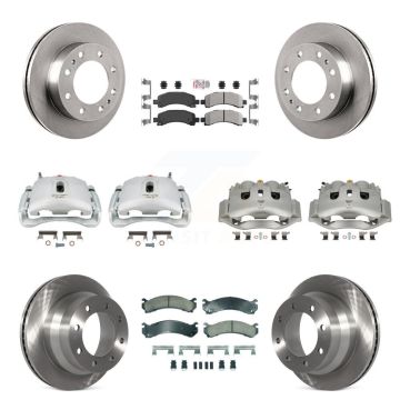 Front Rear Brake Caliper Rotor And Ameribrakes Pad Kit (10Pc) For Chevrolet Express 4500 KC8-102262N