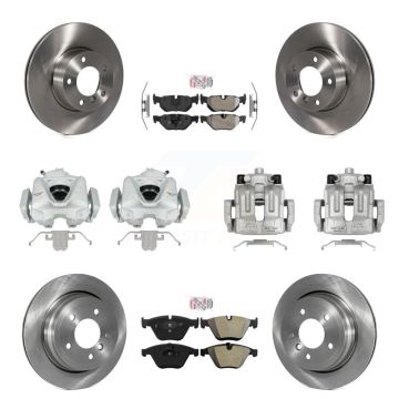 Front Rear Brake Caliper Rotor Semi-Metallic Pad Kit (10Pc) For BMW 328i xDrive X1 328xi KC8-102266N