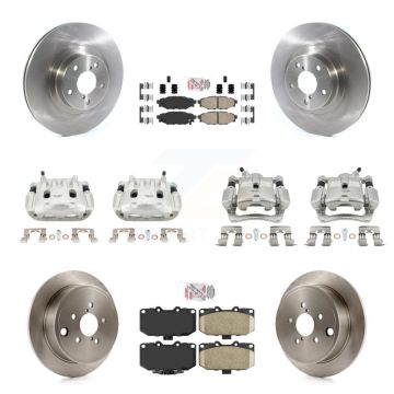 Front Rear Disc Brake Caliper Rotor & Ceramic Pad Kit (10Pc) For 2008 Subaru Impreza WRX KC8-102285N