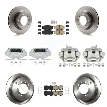 Front Rear Disc Brake Caliper Rotor & Ceramic Pad Kit (10Pc) For Lexus LX570 Toyota Land KC8-102294N