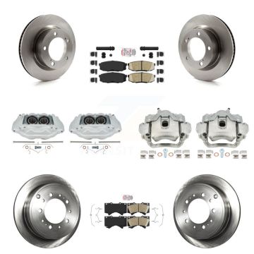 Front Rear Disc Brake Caliper Rotor & Ceramic Pad Kit (10Pc) For Lexus LX570 Toyota Land KC8-102296N