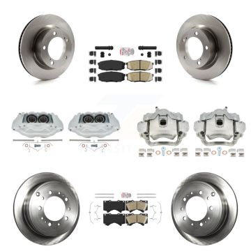 Front Rear Disc Brake Caliper Rotor & Ceramic Pad Kit (10Pc) For Lexus LX570 Toyota Land KC8-102297N