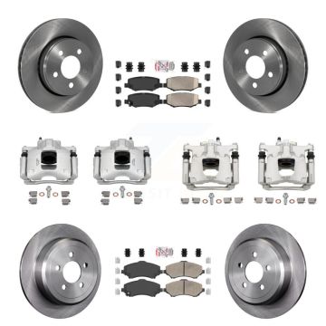 Front Rear Disc Brake Caliper Rotors And Ceramic Pads Kit (10Pc) For Dodge Nitro KC8-102300N