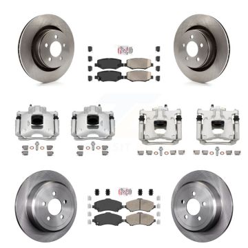 Front Rear Disc Brake Caliper Rotors And Ceramic Pads Kit (10Pc) For Dodge Nitro KC8-102302N