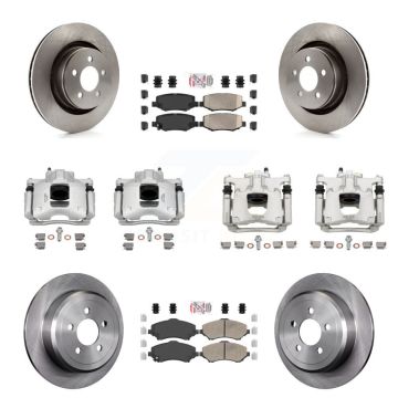 Front Rear Disc Brake Caliper Rotors And Ceramic Pads Kit (10Pc) For Dodge Nitro KC8-102304N